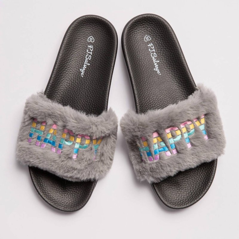 Shop Pj Salvage Women's Fuzz Feet Slippers In Grey