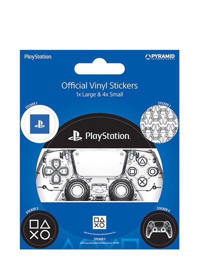 Playstation Vinyl Stickers - Pack of 5 - Black/White/Blue - One Size product