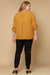 Plus Size 3/4 Sleeve Multi Layered Cuff Blouse In Solid - Mustard