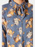 Tie Neck 3/4 Button Tunic in Dusty Blue Floral