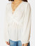 V-Neck Twist Front Tunic Top