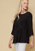 Women's 3/4 Sleeve Pleated Blouse Top