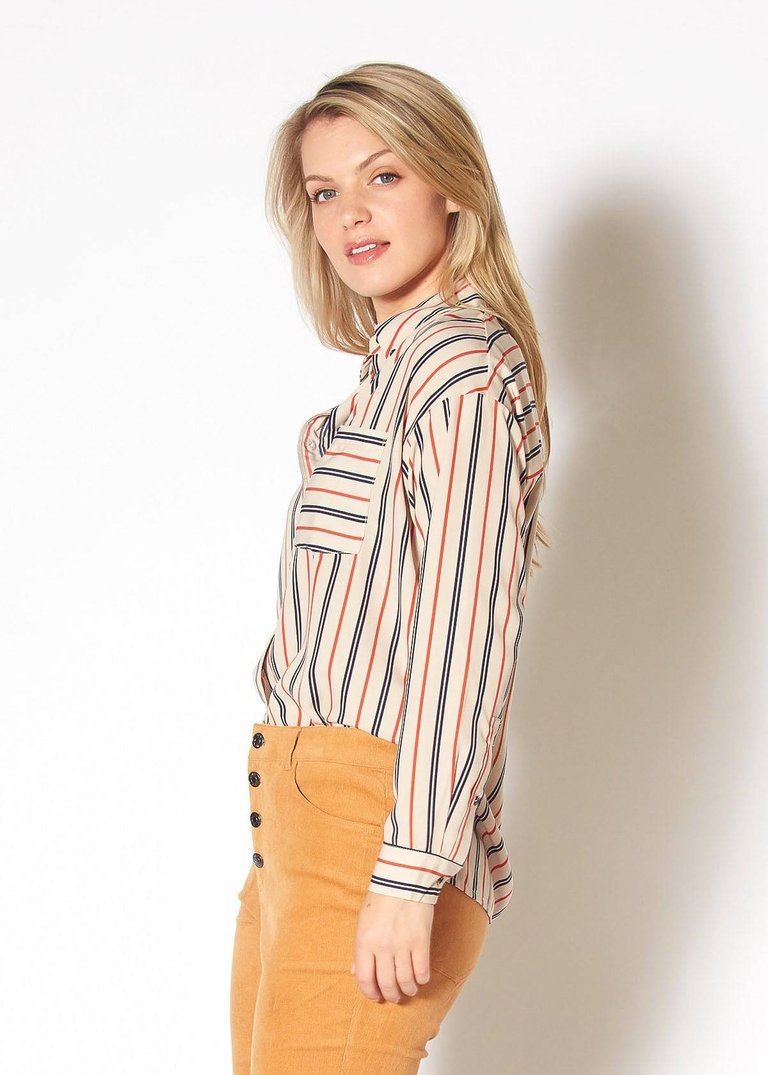 Women's Button Up Multi Stripe Shirt