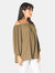 Women's Long Sleeve Cold Shoulder Camisole in Olive
