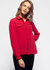Women's Rounded Collar Button Down Shirt Blouse - Red
