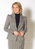 Women's Span Plaid Notch Collar Tweed Blazer In Black Plaid - Black Plaid