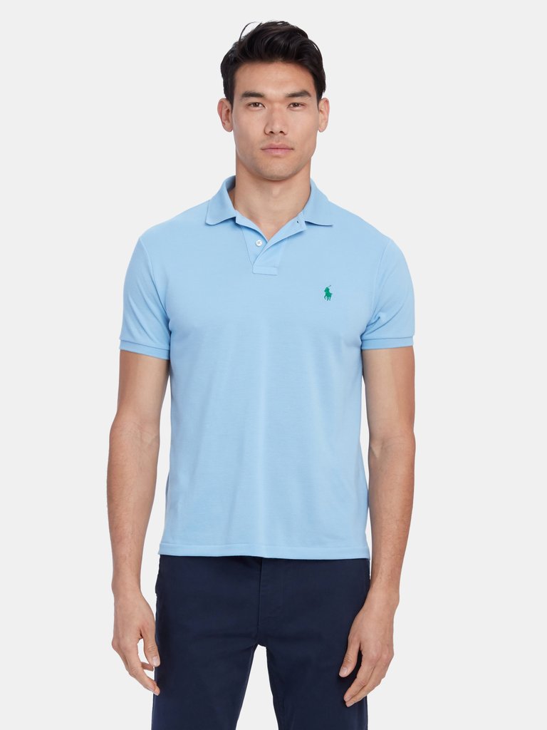 Recycled Slim Fit Polo Shirt - Baby Blue