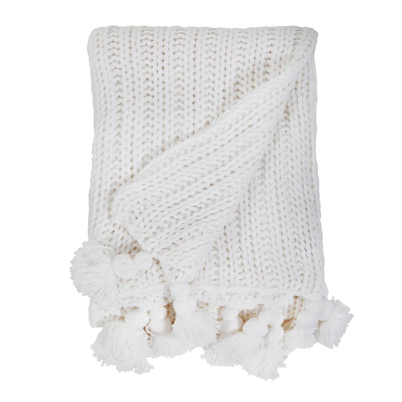 Pom Pom At Home Anacapa Oversized Throw Blankets In White