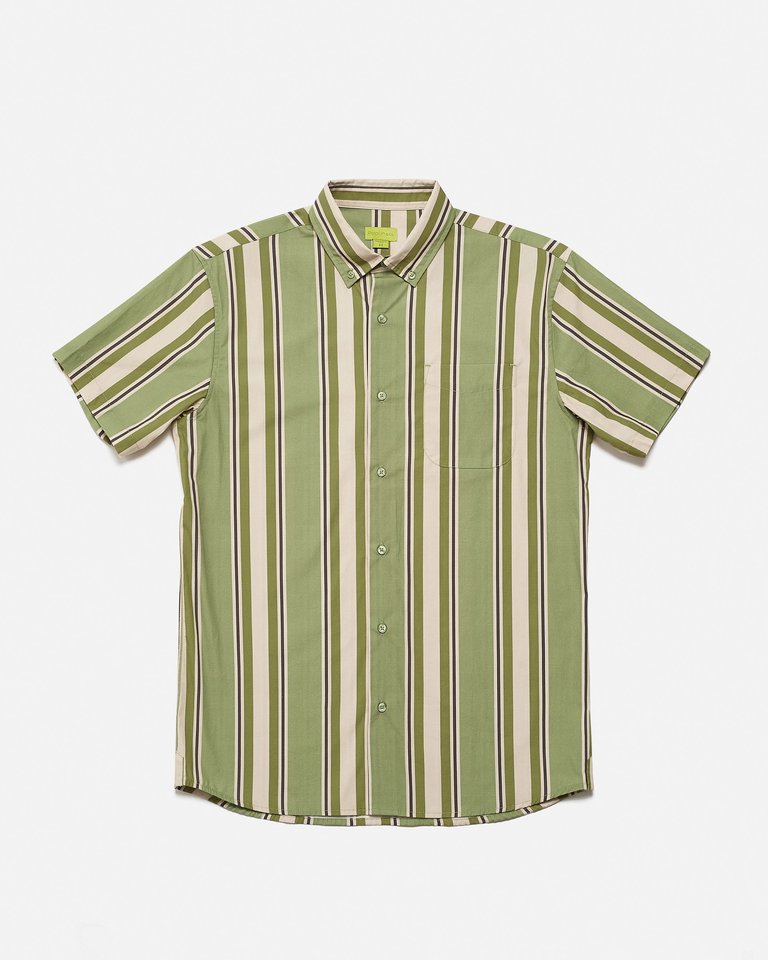 Summer Stripe Printed Casual Button Down Short Sleeve Shirt
