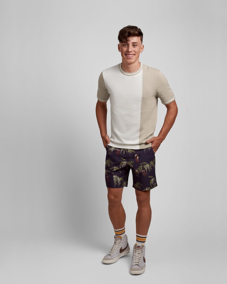 The Knit Tee With The Retro Block Pattern