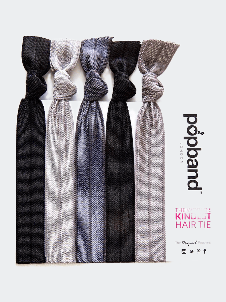 Ink Soft Stretchy Kink Free Solid Hair Ties - 5 Pack