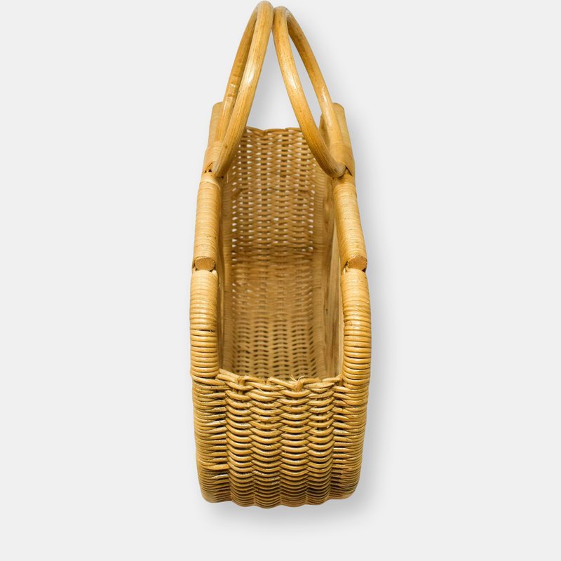 Shop Poppy & Sage Tilly Bamboo Tote In Brown