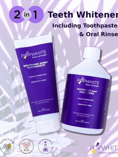 POPWHITE Purple Power Duo - Toothpaste [4oz] & Oral Rinse [16.9 fl oz] product