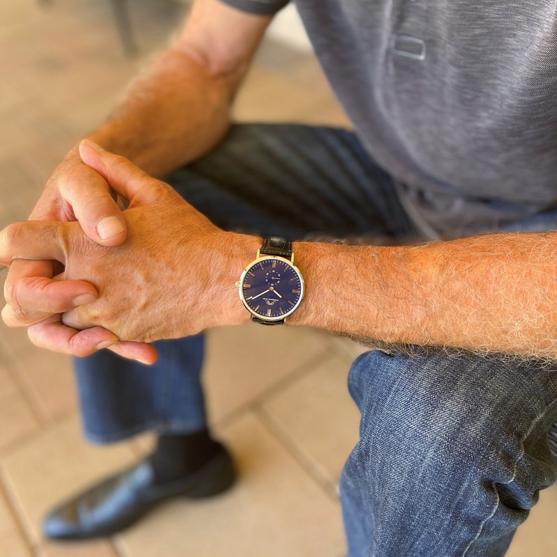 Shop Porsamo Bleu Henry Men's Leather Watch, 842ahel In Blue