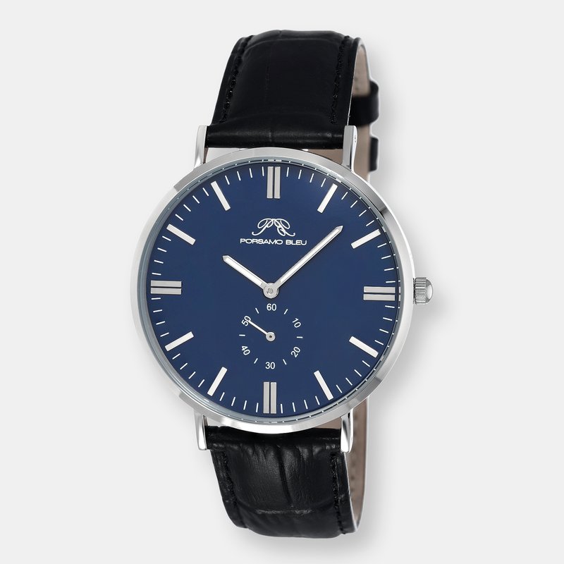 Porsamo Bleu Henry Men's Leather Watch, 842ahel In Blue