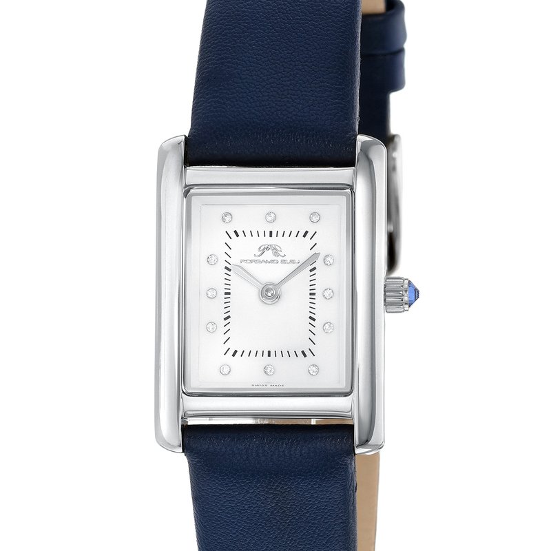 Shop Porsamo Bleu Karolina Women's Diamond Watch With Blue Leather Band, 1081bkal