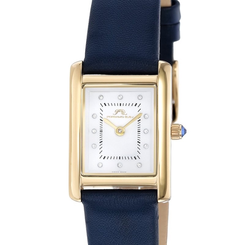 Shop Porsamo Bleu Karolina Women's Diamond Watch With Blue Leather Band, 1082bkal