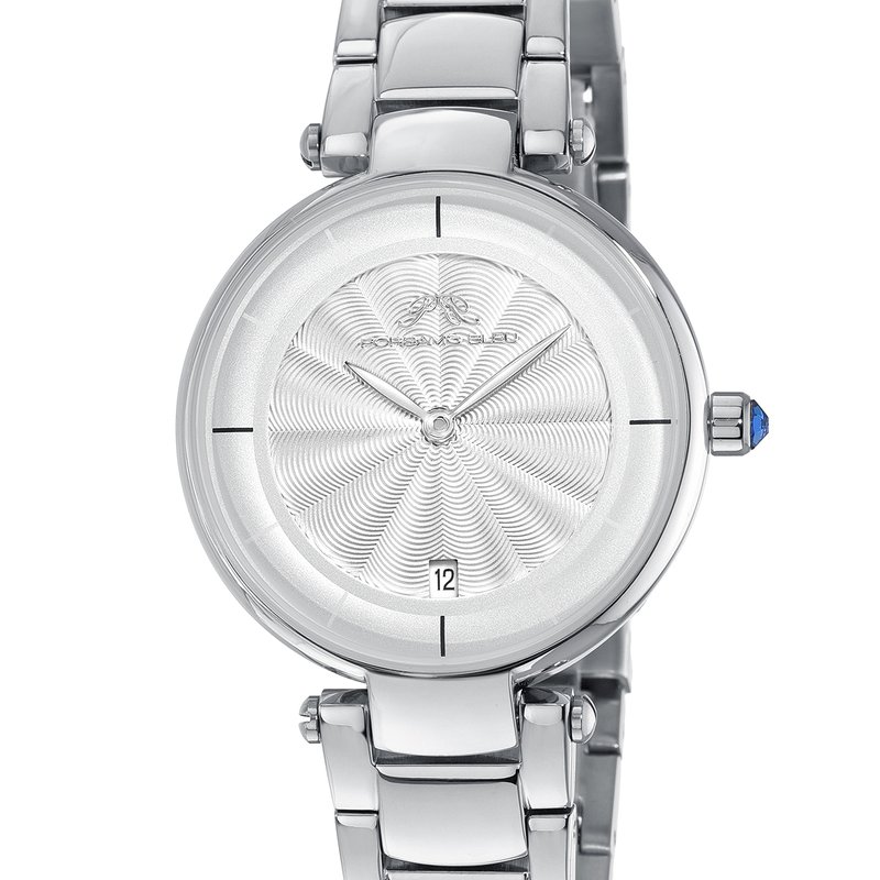 Porsamo Bleu Madison Women's Silver Guilloche Dial Watch, 1151amas