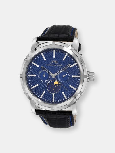 Porsamo Bleu NYCm21 Men's Silver and Black Moon Phase Watch, 1201CNYL product