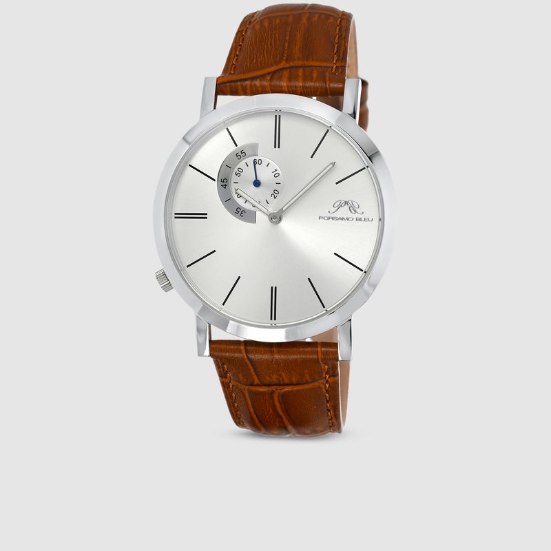 Shop Porsamo Bleu Parker Men's Leather Watch, 831bpal In Brown