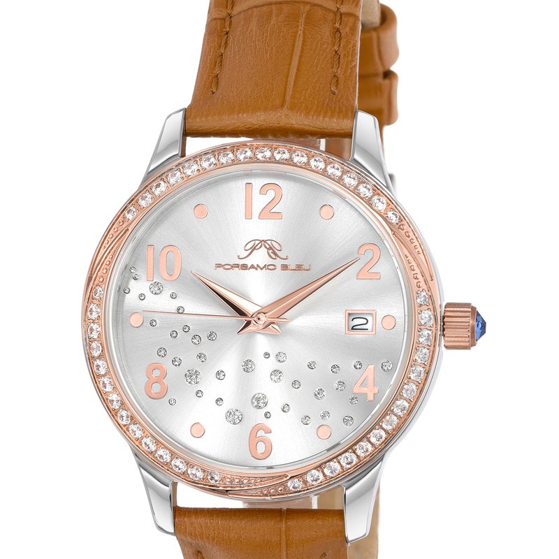 Porsamo Bleu Ruby Women's Cognac Crystal Watch, 1141drul In Brown/cognac