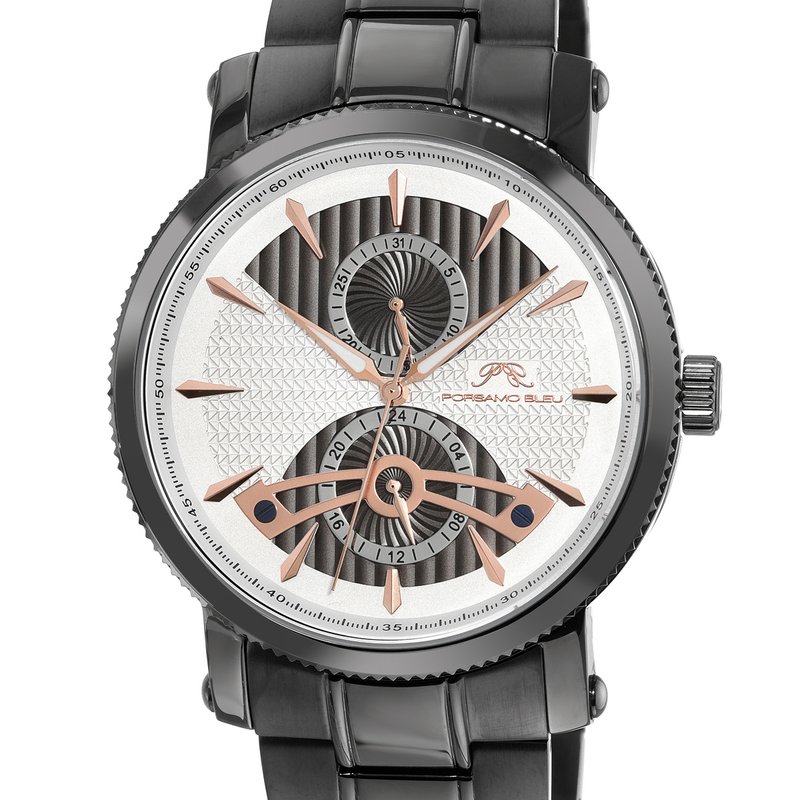 Shop Porsamo Bleu Russel Men's Multi Function Silver And Grey Watch, 1172brus