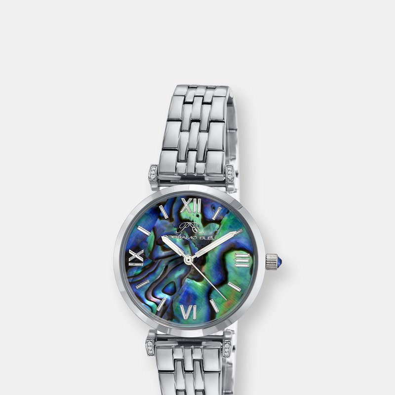 Porsamo Bleu Sylvie Women's Abalone Dial Bracelet Watch In Silver