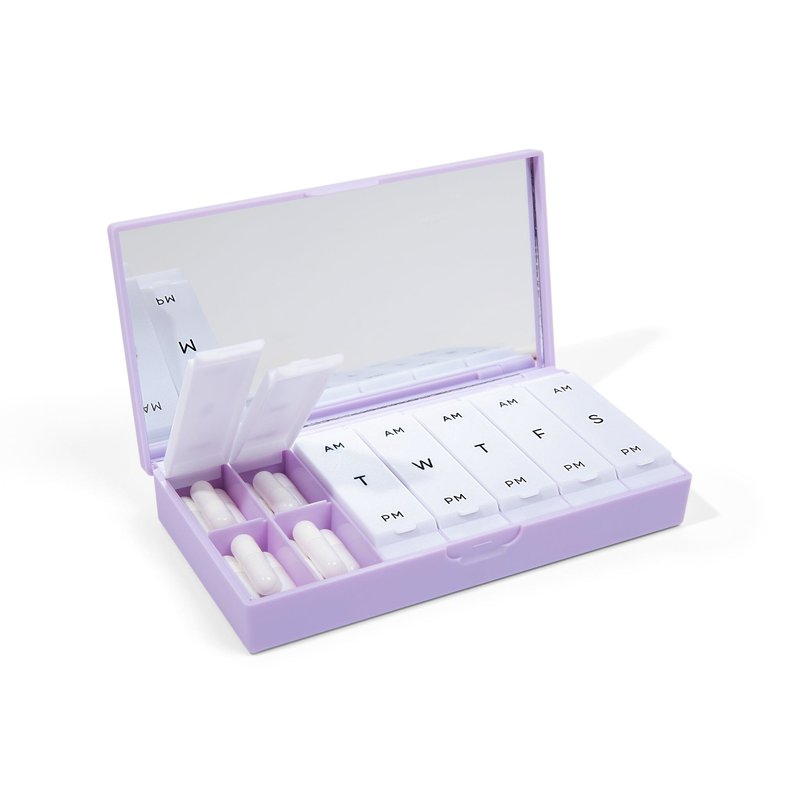 Port And Polish Lilac Am/pm Pill Box In White
