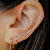 Diamond Sword Threaded Flat Back Earring | 0.6GMS .04CT | Single - Yellow Gold Diamond
