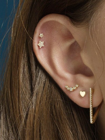 Porter Lyons Mini Star Threaded Flat Back Earring | .25GMS .02CT | Single product