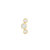 Open Curve 3 Diamond Threaded Flat Back Earring | .3GMS .07CT | Single - Yellow Gold Diamond
