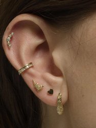 Open Curve 5 Diamond Threaded Flat Back Earring | .8GMS .16CT | Single