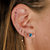 Petite Sapphire Threaded Flat Back Earring | .40GMS .06CT | Single