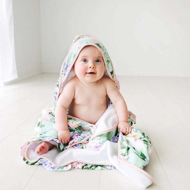 Erin Ruffled Hooded Towel - Mint