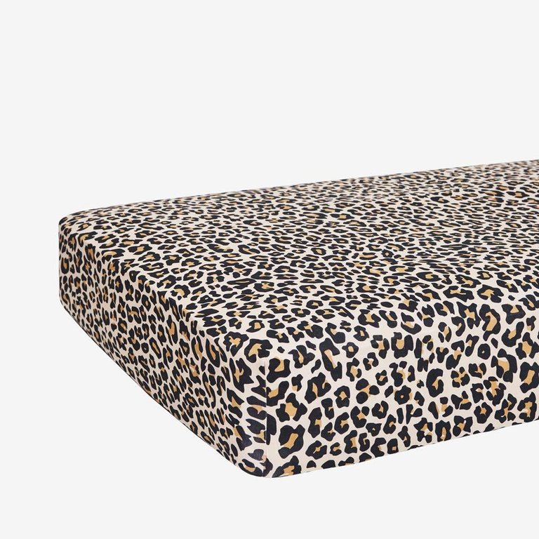 Lana Leopard Tan Crib Sheet - Tan