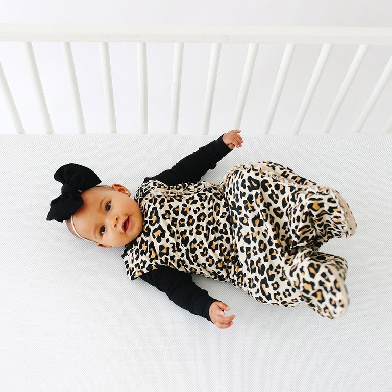 Lana Leopard Tan Sleeveless Ruffled Sleep Bag - 0.5 Tog - Tan