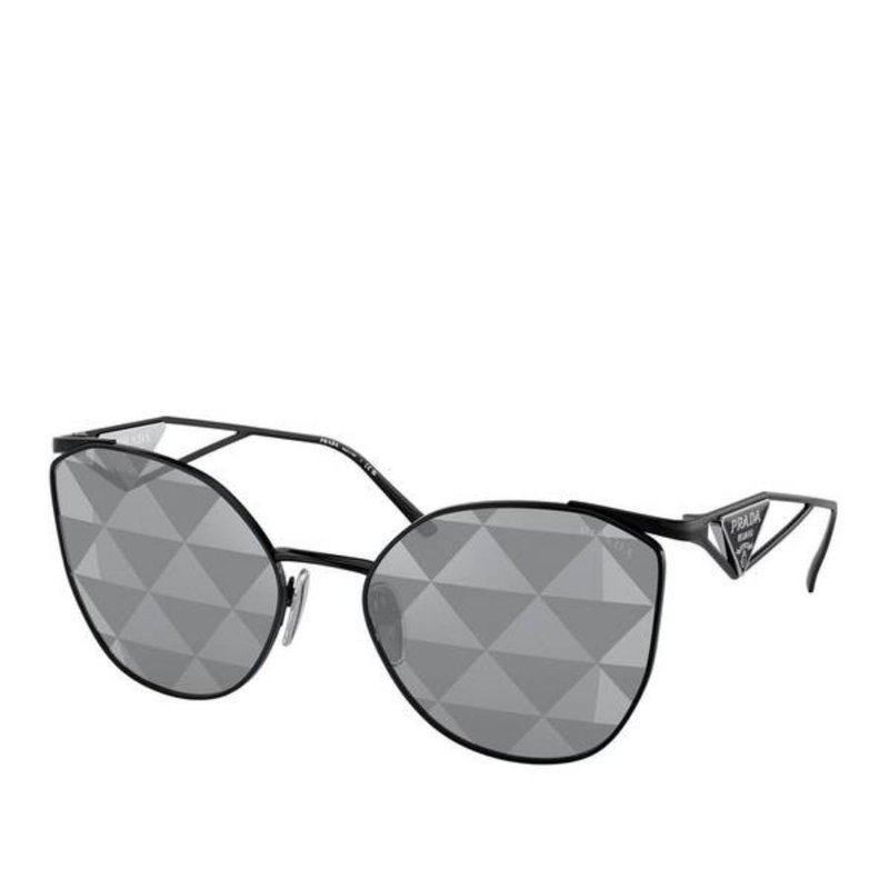 Shop Prada Fashion Metal Sunglasses With Grey Mirror Lens In Black