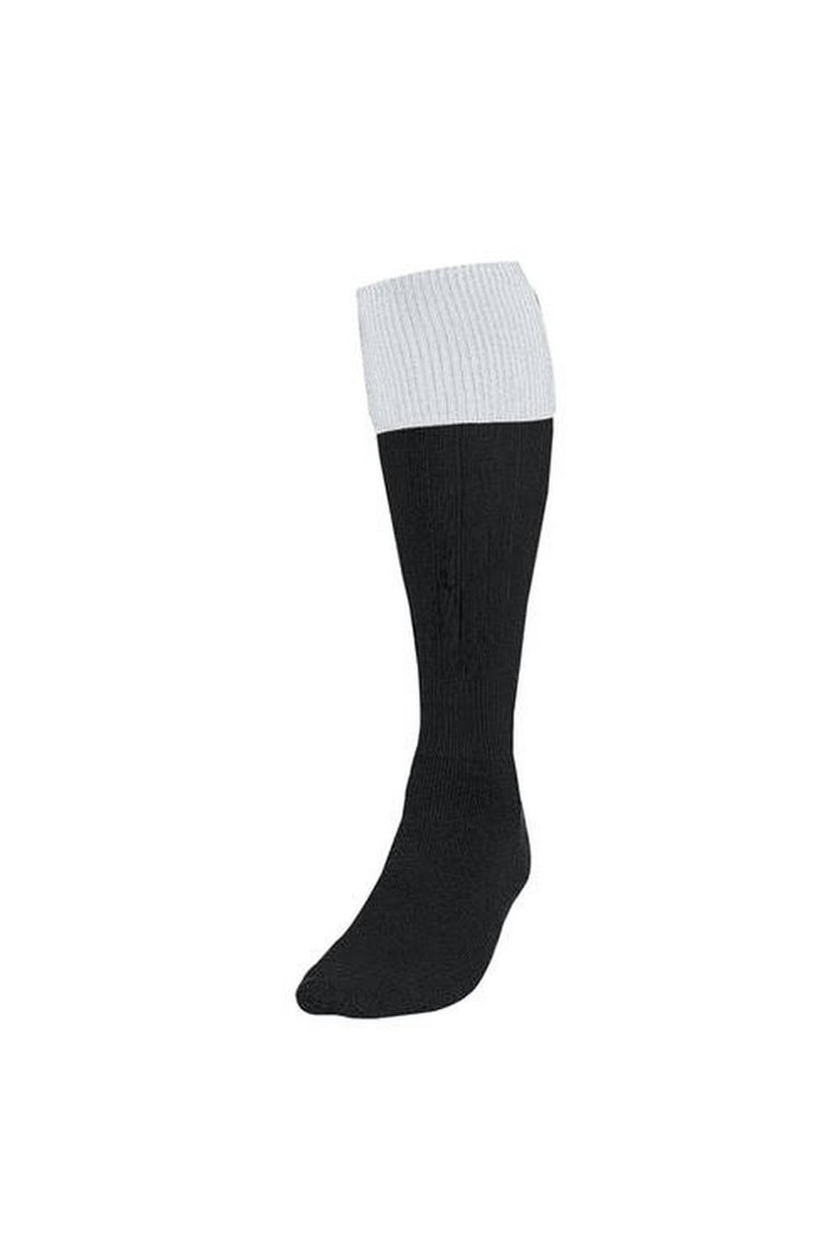 Childrens/Kids Turnover Football Socks - Black/White - Black/White