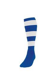 Precision Childrens/Kids Hooped Football Socks (Royal Blue/White) - Royal Blue/White