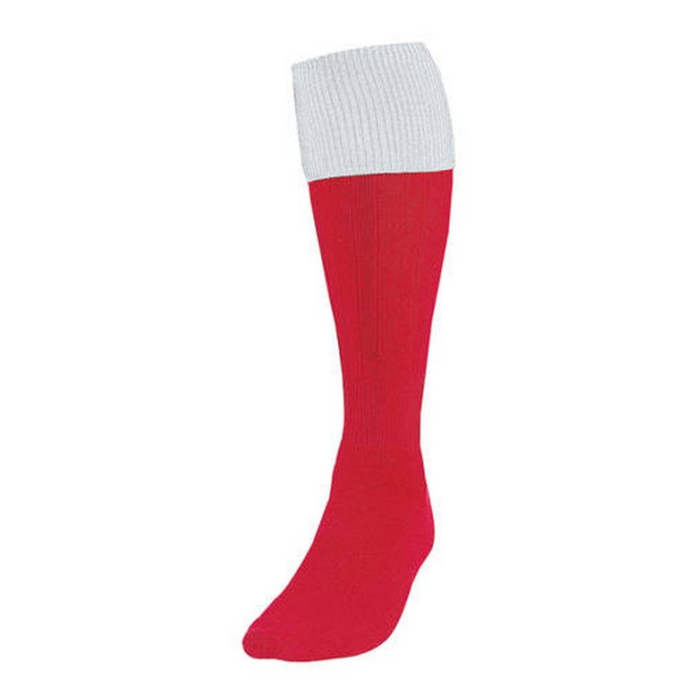 Precision Childrens/Kids Turnover Football Socks (Red/White) - Red/White