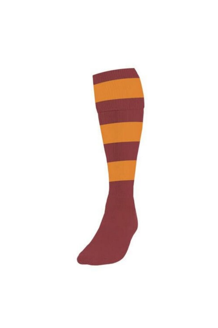 Precision Unisex Adult Hooped Football Socks (Black/Red)