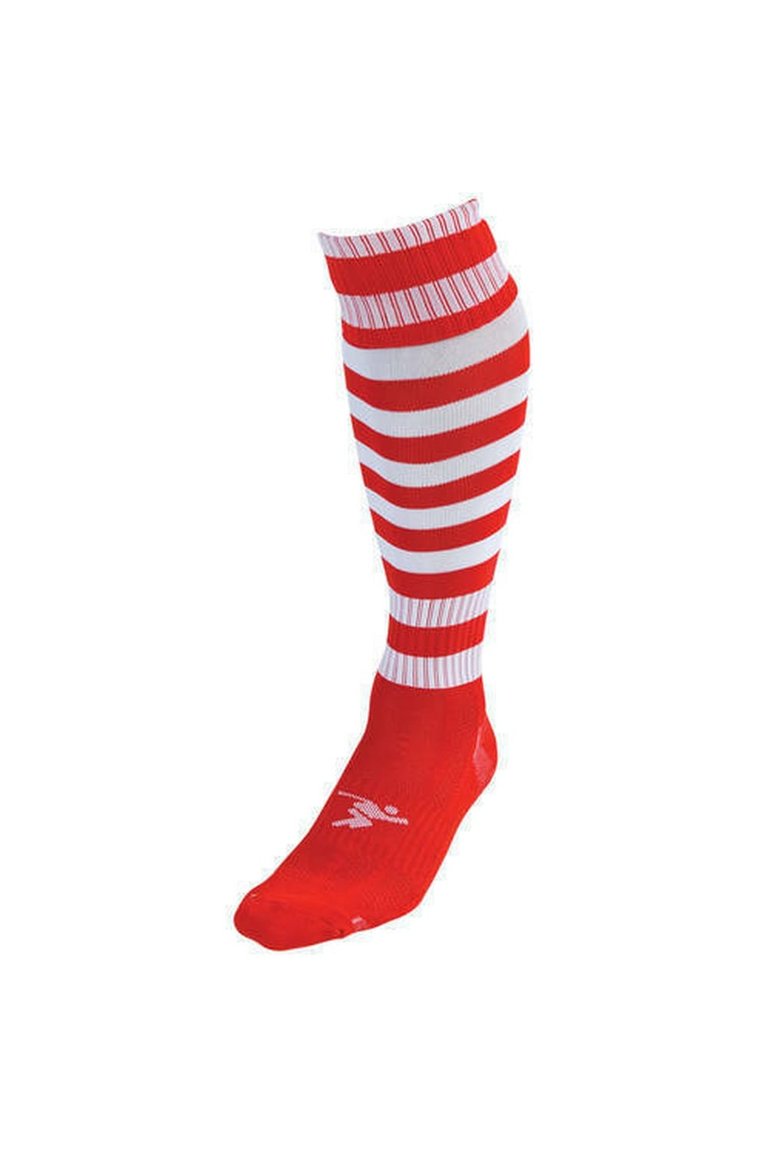 Precision Unisex Adult Pro Hooped Football Socks (Red/White) - Red/White