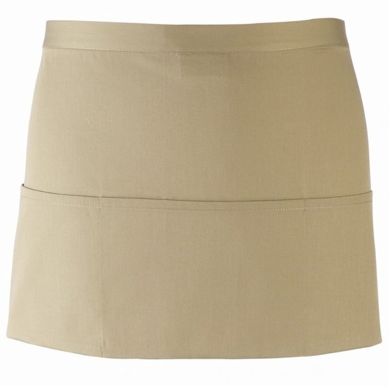 Premier Ladies/womens Colors 3 Pocket Apron / Workwear (khaki) (one Size) In Brown