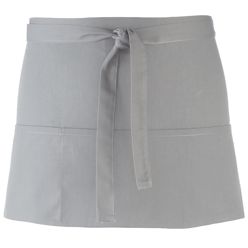 Shop Premier Ladies/womens Colors 3 Pocket Apron / Workwear (pack Of 2) (silver) (one Size) In Grey
