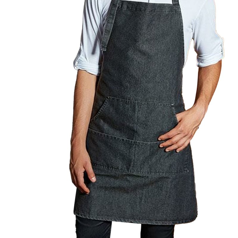 Shop Premier Ladies/womens Colours Bip Apron With Pocket / Workwear In Black