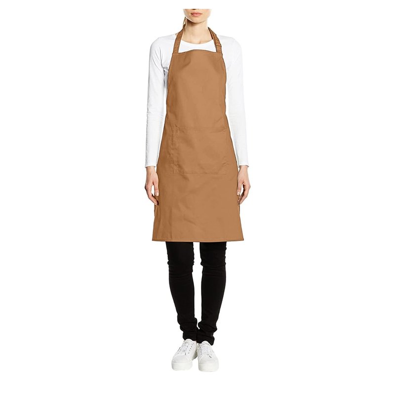 Shop Premier Ladies/womens Colours Bip Apron With Pocket / Workwear In Brown