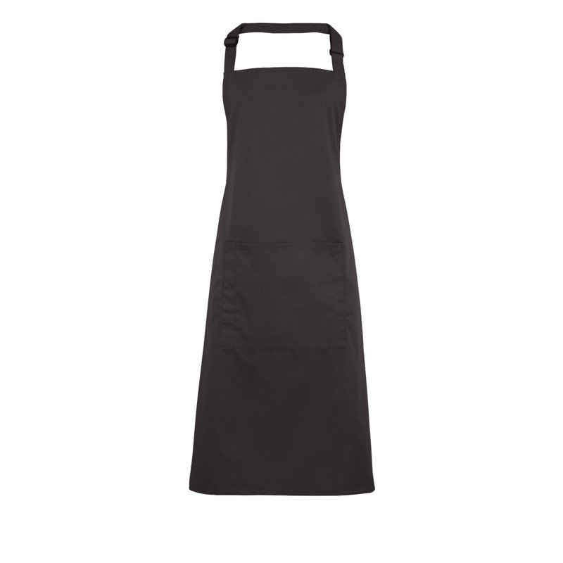 Premier Ladies/womens Colours Bip Apron With Pocket / Workwear In Grey