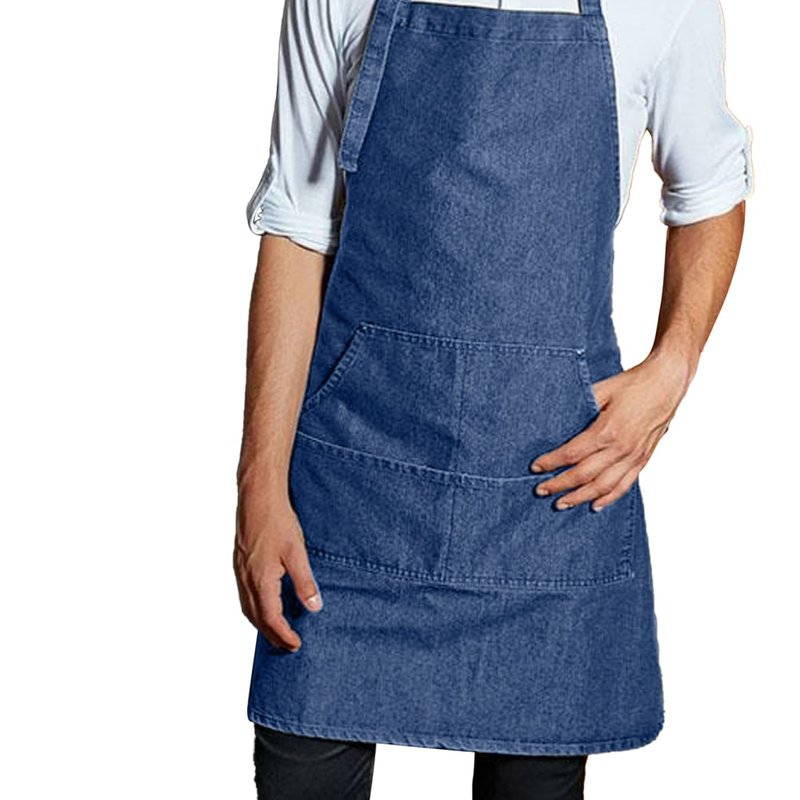 Shop Premier Ladies/womens Colours Bip Apron With Pocket /workwear In Blue