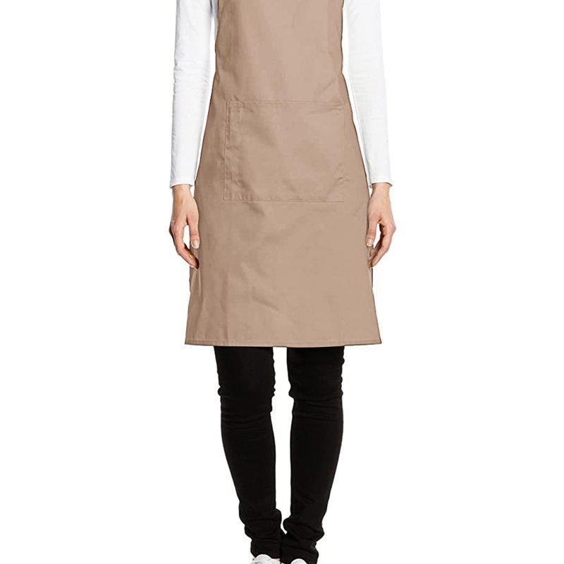 Shop Premier Ladies/womens Colours Bip Apron With Pocket / Workwear In Brown