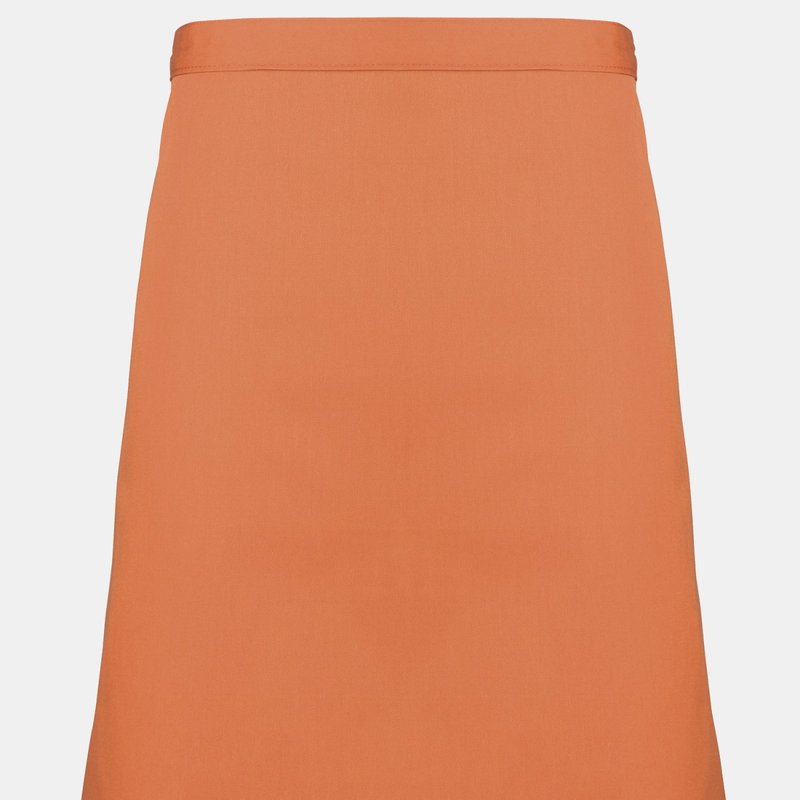 Premier Ladies/womens Mid-length Apron (pack Of 2) (terracotta) (one Size) In Orange